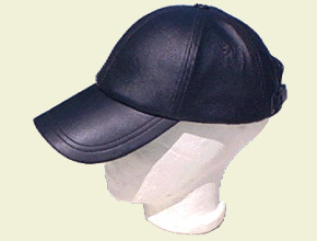 Baseball Cap - LEDER schwarz