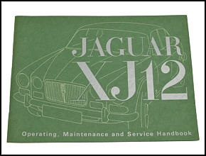 englische BETRIEBSANLEITUNG Jaguar XJ12 Serie 1