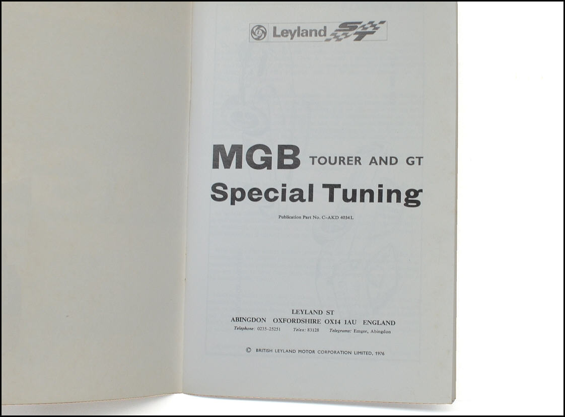 Special Tuning Handbook MGB