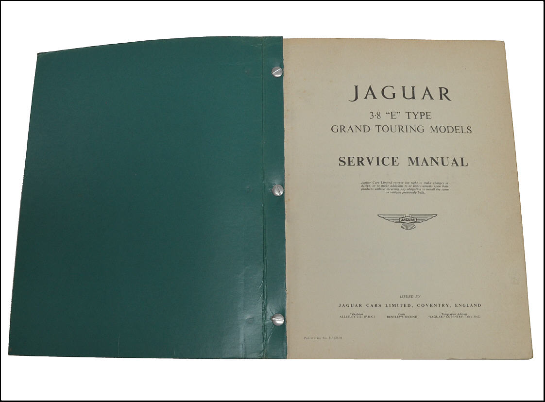 Jaguar E Type Service Manual, Original