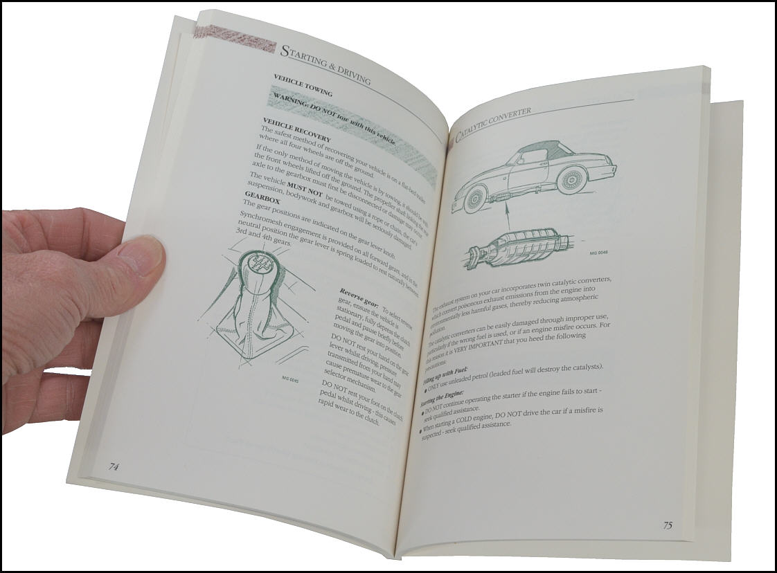 MG RV8 Owner's Handbook
